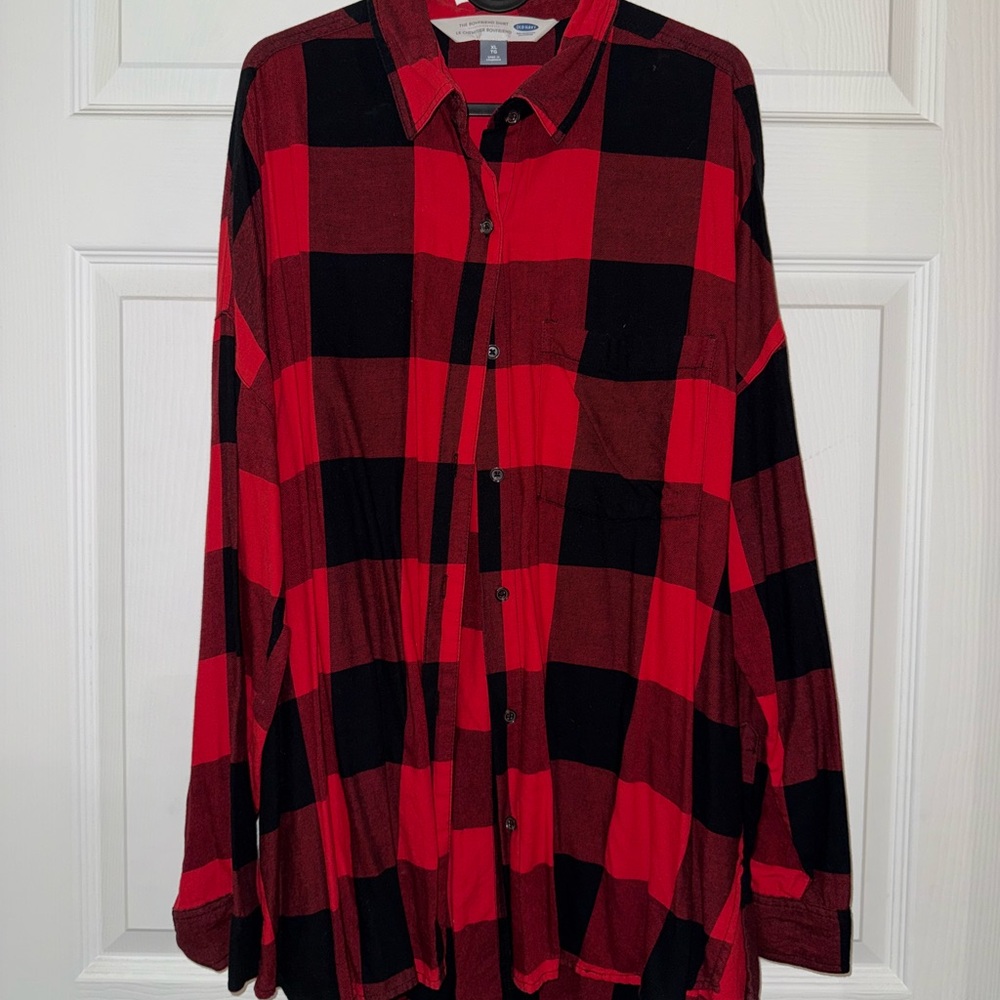 Old Navy Red and Black Flannel